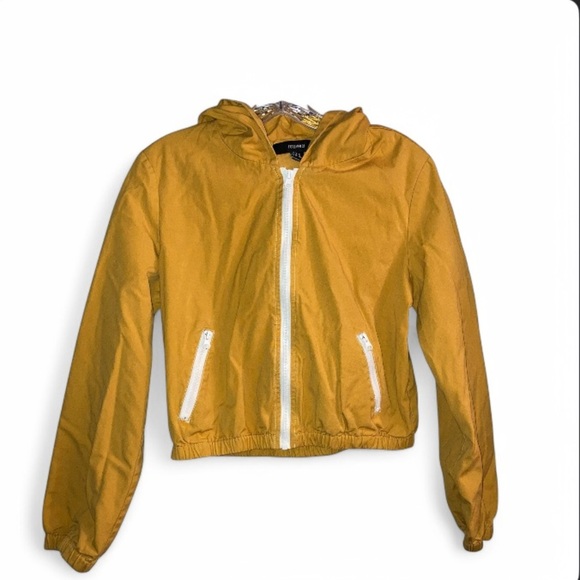 Forever 21 Women’s Mustard Yellow Cropped Jacket Size Medium | Y2K Casual - Picture 1 of 5